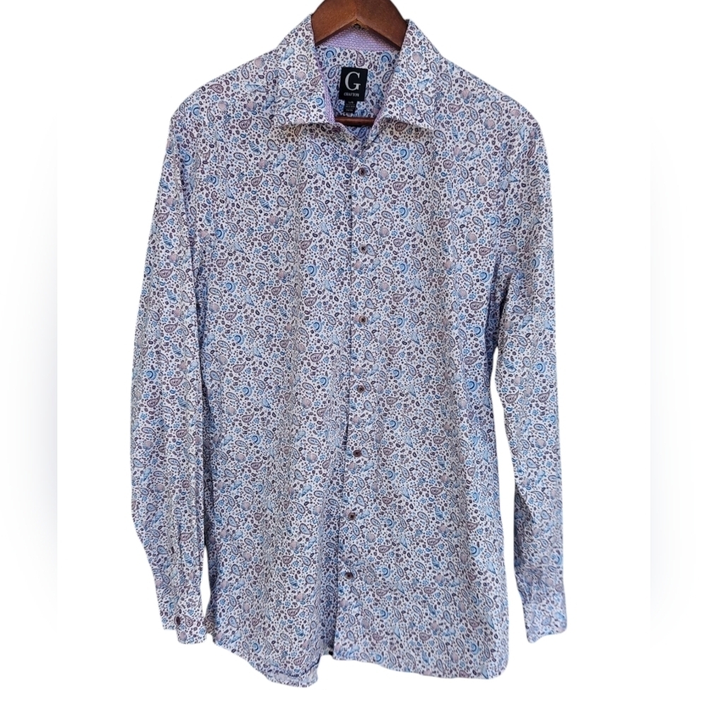 NWOT Grafton Paisley Slim Fit Button-Down Dress Shirt